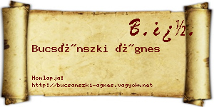 Bucsánszki Ágnes névjegykártya