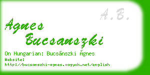 agnes bucsanszki business card