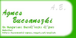 agnes bucsanszki business card